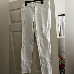 YMI White Skinny Rip Jeans